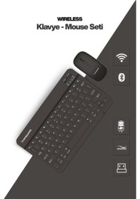 Resim Siyah Kablosuz Klavye Ve Mouse Seti 