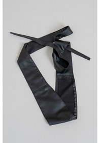 Resim Kadın Bağlamalı Suni Deri Kemer Siyah 
