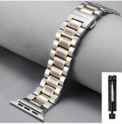 Resim Sunshine022 İwatch Seri 10 46mm Metal Kordon Karma Renk İş Klası Saat Bilek Bandı 