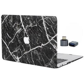 Resim Apple Uyumlu MacBook Air M1 Sert Kapak Kılıf Darbe Emici İnce Premium Koruyucu Çizik Önleyici A2337 A2179 A1932 Siyah 