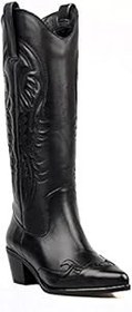 Resim Kadın Kovboy Çizme Siyah Deri (Parma) 