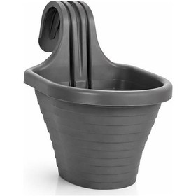 Resim Omnipazar So-tom3 Tombik Askılı Balkon Saksı 3 Litre No: 3 Antrasit 116 