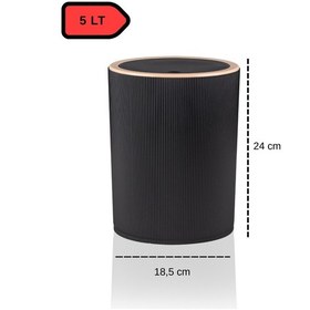 Resim İndecor Houseware Liza 2'li Banyo Seti - Çöp Kovası Wc Fırçası Modern Tasarım - Beyaz Siyah 