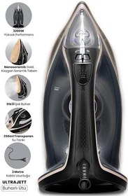 Resim Ultrajett 3200w Seramik Tab. Kireç Ve Damlama Önleme Sis. 3m Kablo Ve 210 Gr Etkili Şok Buharlı Ütü 
