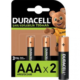 Resim Duracell Şarj Edilebilir AAA 750 mAh 2'li Pil 