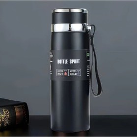 Resim Xuweiwei Siyah 1000ml Paslanmaz Çelik Termos 24saat Sıcak 48saat Soğuk Taşınabilir Mat Kapak 