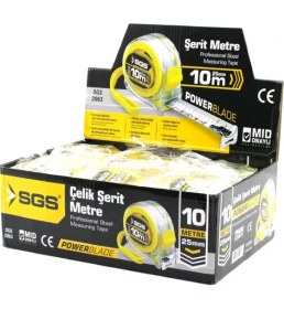 Resim Hobilinka 12 Adet 10MT x 25MT Şeffaf Stoplu Şerit Metre (4887) 