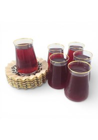 Resim Sudedi Home Leopar Desenli Gerçek Altın Yaldızlı Kristal Cam Çay Takımı 6 Kişilik Çok renkli 