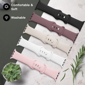 Resim 5 Adet iWatch için Silikon Spor Bantları - Yumuşak, Su Geçirmez Bileklikler 38mm'den 49mm'ye Uyumlu Modeller - Erkekler & Kadınlar İçin Mükemmel, SE/9/Ultra/8/7/6/5/4/3 Serisi İçin Uygun 