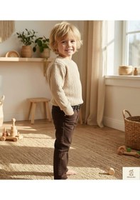 Resim Nanica Kids Minibohe Çocuk Jakarlı Sweatshirt Bej Bej 