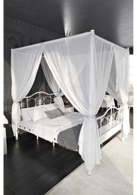 Resim Argimo Pero Sultan Tek Kişilik Metal Beyaz Karyola 90x200 (Cibinliksiz) 