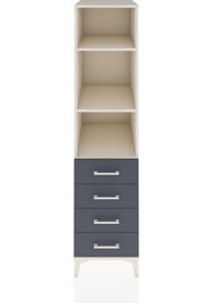 Resim Kronos Dolap 3 Raflı 4 Çekmeceli 44x59x182 Aytaşı-antrasit Aytaşı 