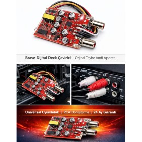 Resim Brave Dijital Deck Çevirici + Orjinal OEM Teybe Profesyonel Amfi Aparatı + Yerli Üretim 