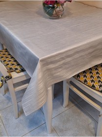 Resim Elyaflı Pvc Muşamba - Desenli Silinebilir Masa Örtüsü Fnt76b Gri 