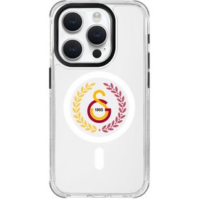 Resim Galatasaray Yaprak Arma Magsafe Şeffaf Telefon Kılıfı - iPhone 15 Pro 