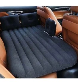 Resim Şişme Yatak Araba ve Kamp Yatağı Pompa Yastıklı Yatak Seti Siyah 