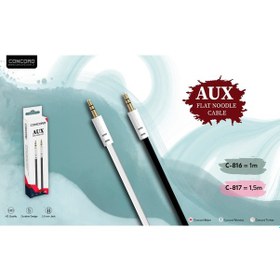 Resim Concord C-817 1.5M Metre 3.5Mm Aux Flat Slim Ses Aktarım Kablosu 