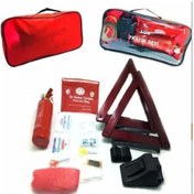 Resim Lüx Trafik Seti Profesyonel Araç Muayene Uyumlu Ilk Yardım Seti Tüv Türk Uyumlu Kare Çantalı 