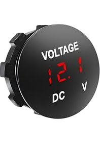 Resim 12v 24v Dijital Voltmetre 28mm Mini Yuvarlak 6-32varası 