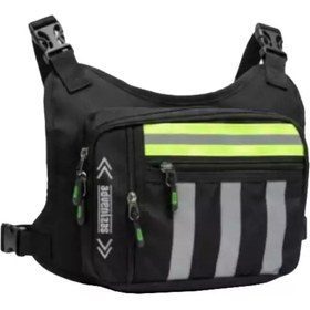 Resim SEVENTEEN 4983 Motosiklet ve Bisiklet Kullanıcıları İçin Unisex Reflektörlü 3 Bölmeli Göğüs Çantası 