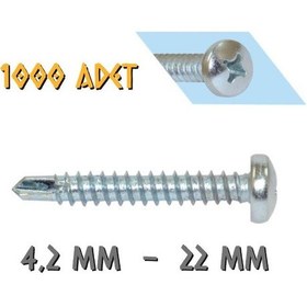 Resim Yağmur Vida Ysb Matkap Uçlu Akıllı Vida 4.2x22 Mm. - 1000 Adet 