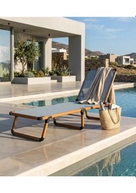 Resim Missidea Alüminyum Katlanır Ve Taşınır Şezlong Teak+jeans Mavi 