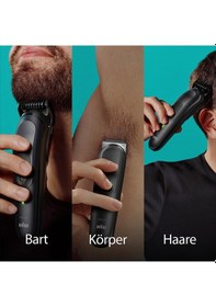 Resim Braun Hepsi Bir Arada Giyotin Seti 7, 12'si 1 Arada Çoklu Bakım, Sakal Kesme Makinesi, Burun Kılı Kesme Makinesi, Yüz, Baş Ve Vücut İçin Saç Kesme Makinesi 100 Dak. Pil, 14 Uzunlukta 3-21 Mm , Su Geçirmez, Mgk7460, Siyah 