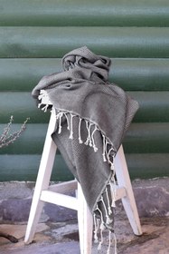 Resim Tan Dokulu Peştemal Siyah - Siyah / 100x175 