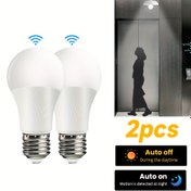 Resim 2 Adet AC220V E27 9W LED Hareket Sensörlü Ampul, Alışveriş Merkezi Hipermarket Ev Veranda Merdiven Koridor İç Aydınlatma için Akıllı Işık Lambası Dahili Hareket Sensörleri 
