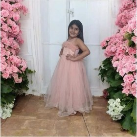Resim Ahsenim Bebe Roba Fırfırlı Pullu Uzun Kız Çocuk Abiye Elbise 