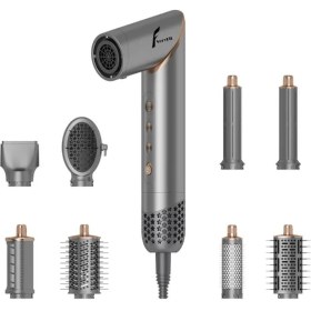 Resim Veryfit 8 In 1 Hava Üflemeli Saç Düzleştirici Şekillendirici Compact Saç Kurutma Fön Makinesi Airwrap 