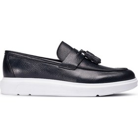 Resim Deery Hakiki Deri Lacivert Comfort Erkek Loafer Lacivert 