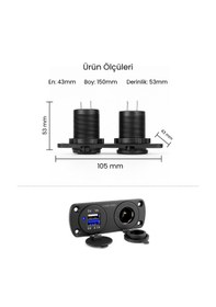 Resim Ch-31 2'si 1arada Araç Şarj Cihazı Çift Usb + Çakmak Girişi 