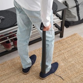 Resim Metal Ayakkabı Çekeceği Uzunluk 86 cm Ikea Metal Kerata Siyah Çelik Çekecek 