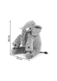 Resim Fil Uyku Arkadaşım Peluş Fil Orta Boy Gri 