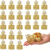 Resim 12 adet/24 adet Şeker Hediye Kutusu, Altın Kapaklı Mini Şeker Konteyner Kutusu, Plastik Düğün Parti Hediye Kutusu, Çikolata Şeker Kutusu, Partiler, Düğünler, Akşam Yemekleri, Yeni Yıl, Sevgililer Günü için Uygun 