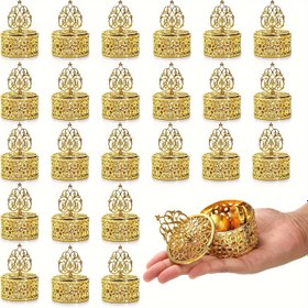 Resim 12 adet/24 adet Şeker Hediye Kutusu, Altın Kapaklı Mini Şeker Konteyner Kutusu, Plastik Düğün Parti Hediye Kutusu, Çikolata Şeker Kutusu, Partiler, Düğünler, Akşam Yemekleri, Yeni Yıl, Sevgililer Günü için Uygun 