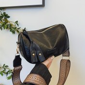 Resim 1 adet Kadın Moda Çapraz Çanta, Vintage Boston Tarzı Düz Renk Messenger Çanta, Ayarlanabilir Askılı ve Fermuarlı, Polyester Astarlı, Günlük Kullanım İçin Gereklidir, Küçük Çapraz Çanta 