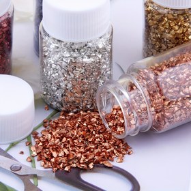 Resim 30g Kırık Cam Pırıltı - Düzensiz Şekilli Metalik Çipler Reçine Döküm Kalıpları, Tırnak Sanatı, Vazo Dolgu - DIY Mücevher Yapımı ve El Sanatları 