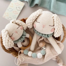 Resim Amigurumi Köpüş Bebek Seti - Hediye Kutusu Krem 