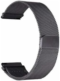 Resim Gpack Amazfit Cheetah Round ile Uyumlu Hasır Metal Örgülü Ayarlanabilir Saat Kordon, Siyah 
