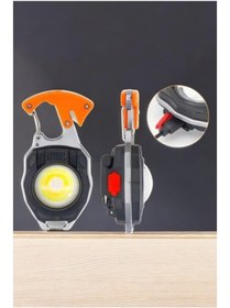 Resim Yeni Nesil Kamp Feneri Çok Fonksiyonlu Fener Anahtarlık Usb Çakmaklı Cam Kırıcı Kemer Kesici Açacak Turuncu - Siyah 