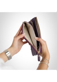 Resim Mft Leather Hakiki Deri Kadın Cüzdan Çanta Almeda 5463 Flother Mat Mor 