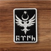 Resim Ex Patch Beyaz Renk Çift Başlı Kartal Türk Patch Arma 10 X 7 Cm 