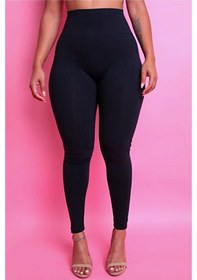 Resim Fit & Fit Tayt Ekstra Yüksek Bel Geniş Kemer Siyah Mevsimlik Kumaş Günlük Taytsiyah Xl Siyah 
