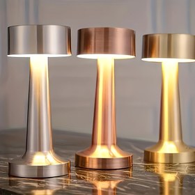 Resim Modern Minimalist Metal Ofis Ortam Lambası, Dokunmatik Üç Renk Ayarlanabilir - Enerji Tasarruflu Göz Koruyucu LED Işık, Dekoratif Kullanım İçin Uygun Ofis/Yatak Odası/Ders Odası/Oturma Odası/Parti 