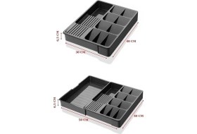 Resim AyrStore Çekmece Içi Kaşıklık Düzenleyici, Ayarlanabilir Çatal Bıçak Organizatör (Antrasit) 