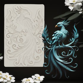Resim Deniz Nakışlı Fırtına Şeklinde Silikon Kalıp, Reçine, Fondant ve Çikolata İçin - Detaylı Mavi ve Beyaz Fırtına Tasarımı, Şekerli Kek Süslemesi ve Kil El Sanatları İçin Mükemmel, Zanaat Süsleme Aracı | İncelikli Kuş Tasarımı | Detaylı Zanaatkarlık, Fırtına Dekoru 