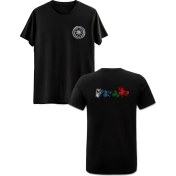 Resim Avatar The Last Airbender Ön Arka Baskılı Siyah Tshirt 