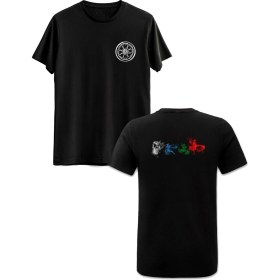 Resim Avatar The Last Airbender Ön Arka Baskılı Siyah Tshirt 